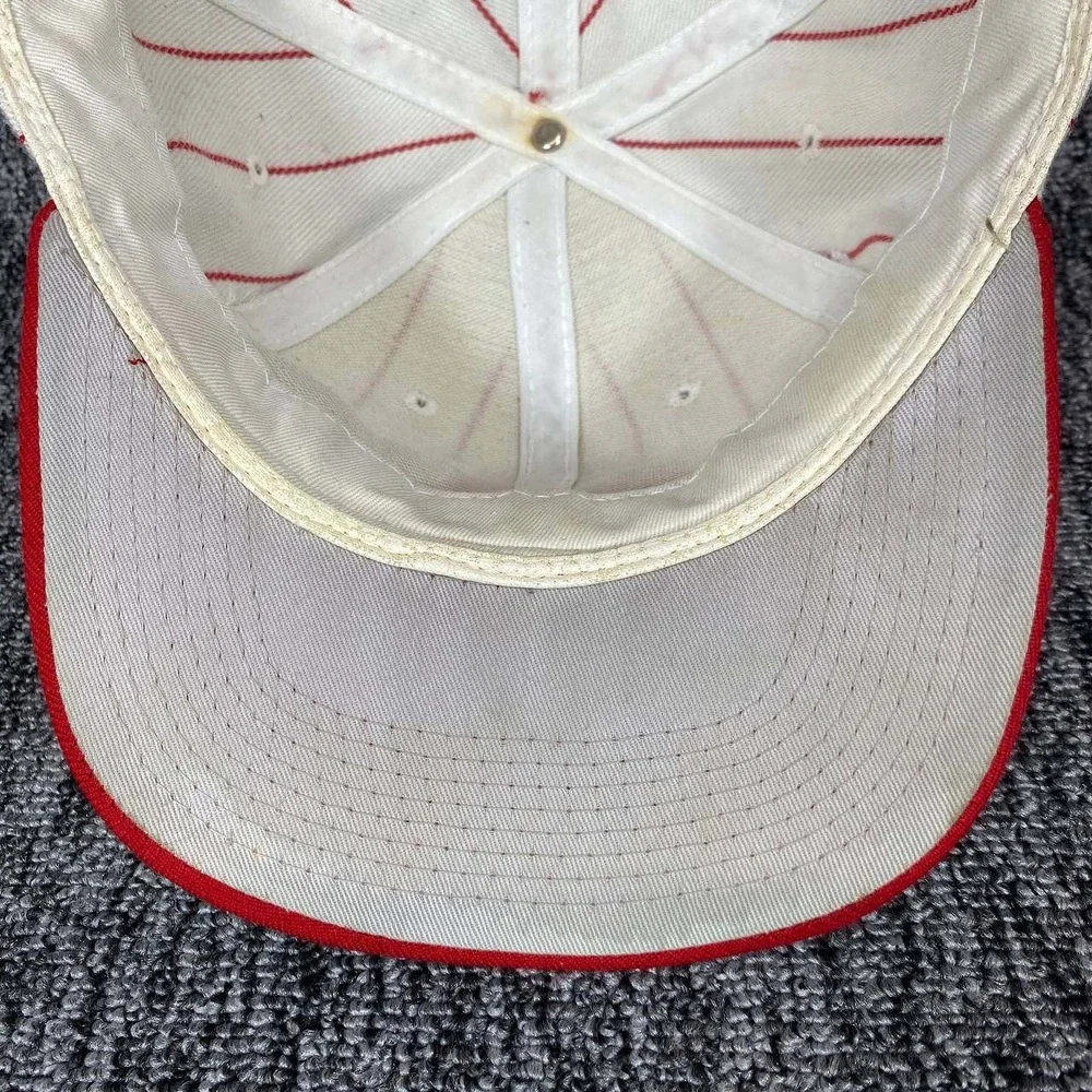 Sports Specialties Cincinnati Reds Hat Mens 7 1/2 White Red Pinstripe Fitted MLB